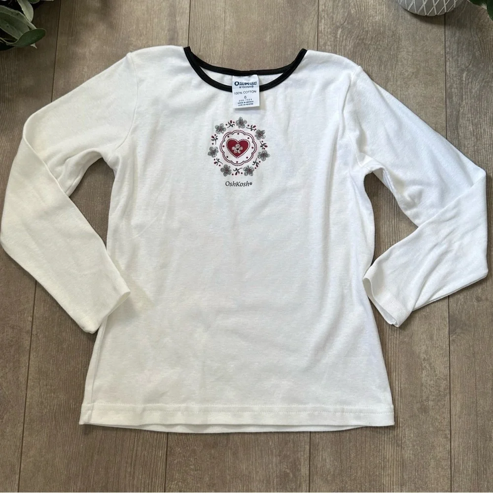 Vintage 90s/Y2K NEW OshKosh B'gosh Girl’s Graphic Long Sleeve Shirt